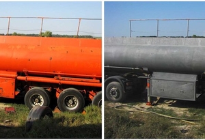 Пескоструйная очистка цистерны бензовоза