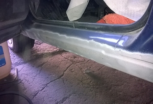 Пескоструйная очистка порогов автомобиля